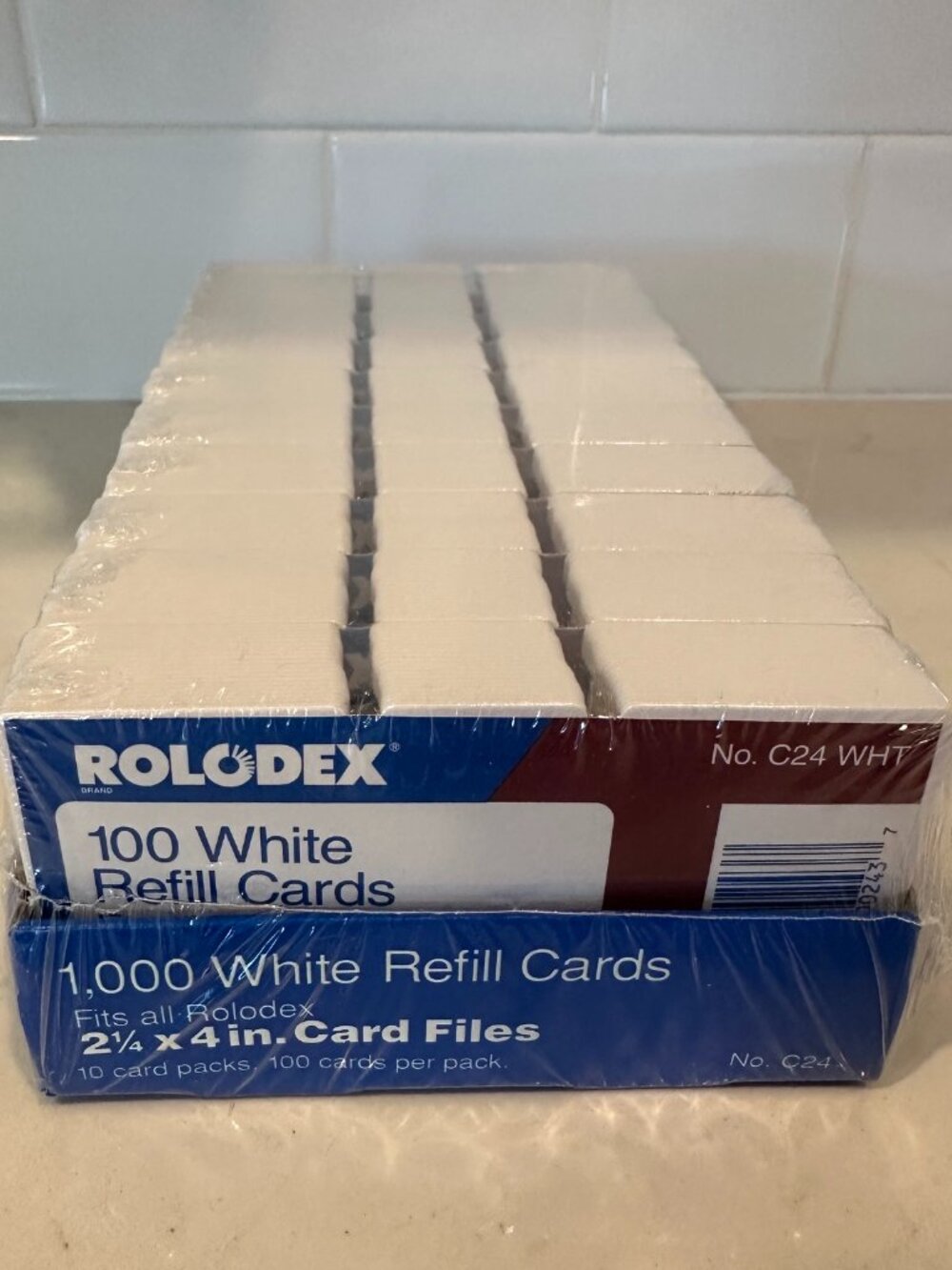Vintage Original Rolodex C 24 White REFILL Index CARDS Sz 2 1/4 x 4 - 1000 cards